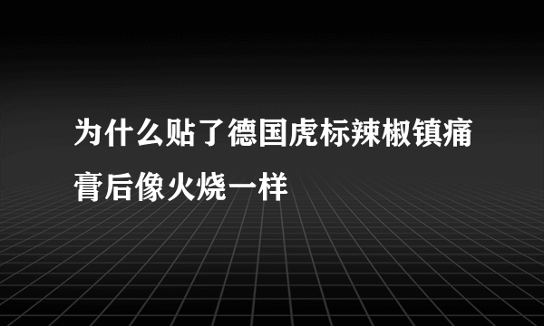 为什么贴了德国虎标辣椒镇痛膏后像火烧一样