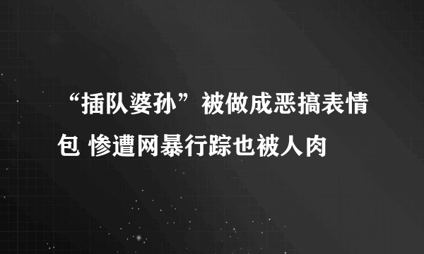 “插队婆孙”被做成恶搞表情包 惨遭网暴行踪也被人肉