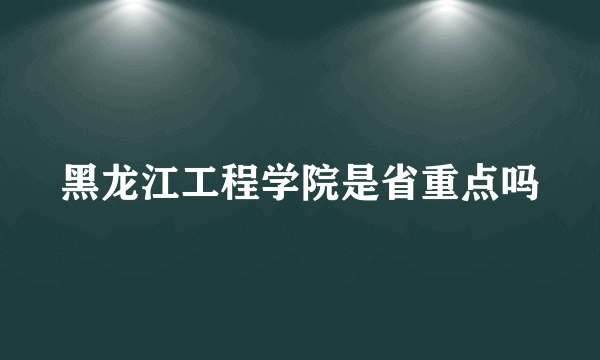 黑龙江工程学院是省重点吗