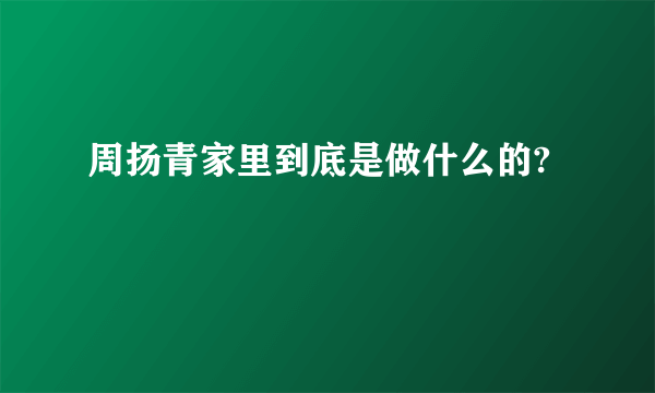 周扬青家里到底是做什么的?