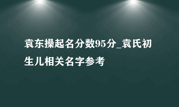 袁东操起名分数95分_袁氏初生儿相关名字参考