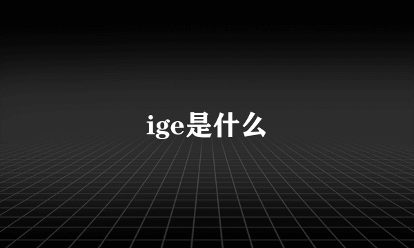 ige是什么