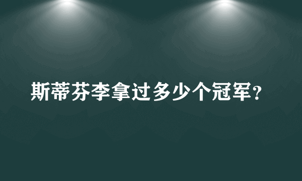 斯蒂芬李拿过多少个冠军？