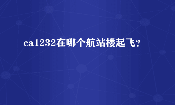 ca1232在哪个航站楼起飞？