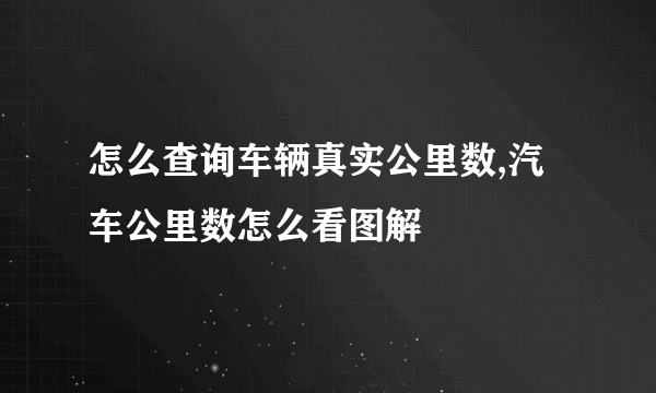 怎么查询车辆真实公里数,汽车公里数怎么看图解