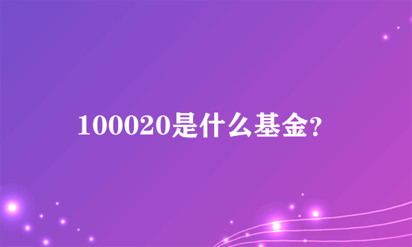 100020是什么基金？