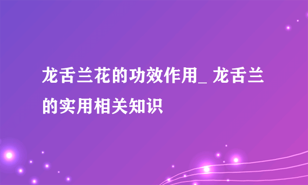 龙舌兰花的功效作用_ 龙舌兰的实用相关知识