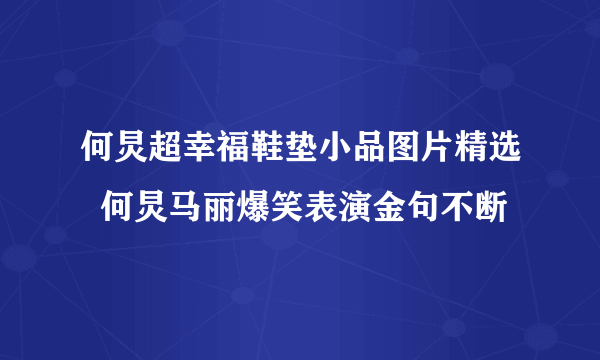 何炅超幸福鞋垫小品图片精选  何炅马丽爆笑表演金句不断