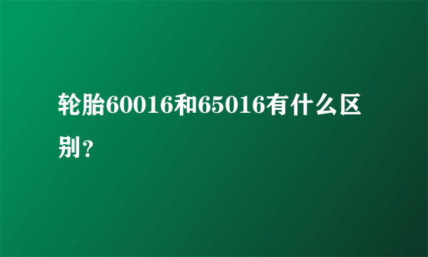 轮胎60016和65016有什么区别？