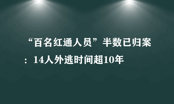 “百名红通人员”半数已归案：14人外逃时间超10年