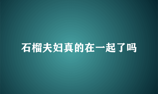 石榴夫妇真的在一起了吗