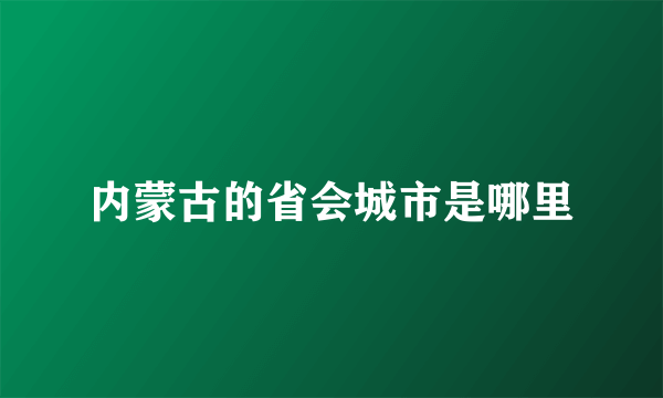 内蒙古的省会城市是哪里