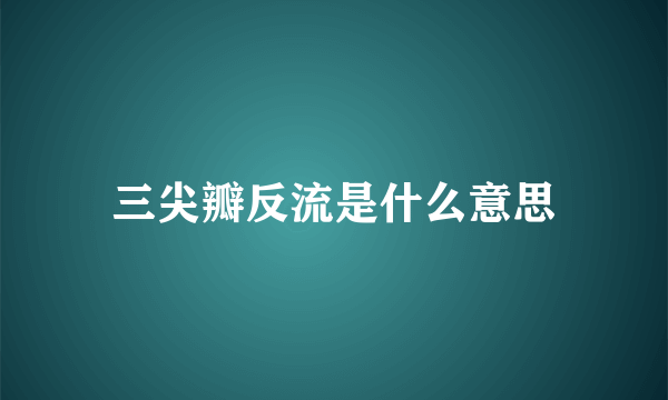 三尖瓣反流是什么意思