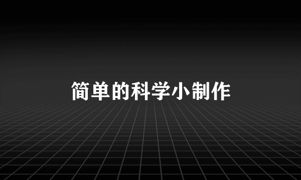 简单的科学小制作