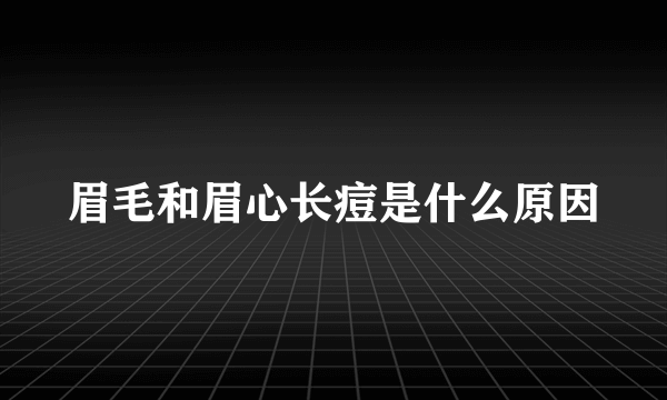 眉毛和眉心长痘是什么原因