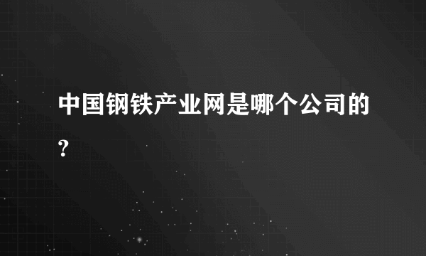 中国钢铁产业网是哪个公司的？