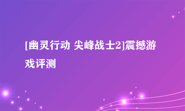 [幽灵行动 尖峰战士2]震撼游戏评测