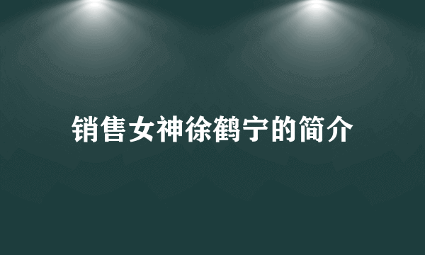 销售女神徐鹤宁的简介