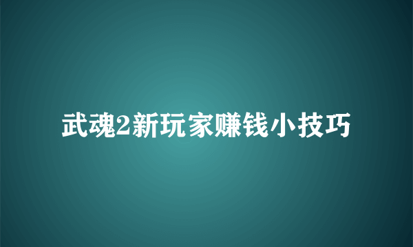 武魂2新玩家赚钱小技巧