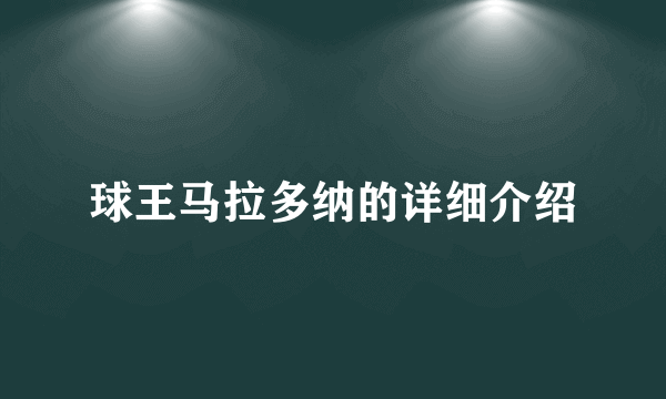 球王马拉多纳的详细介绍