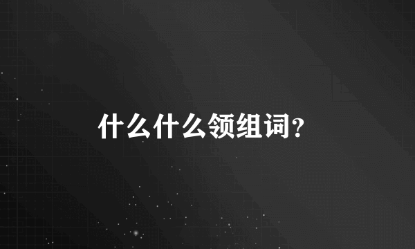 什么什么领组词？