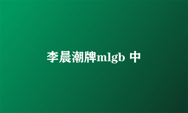 李晨潮牌mlgb 中