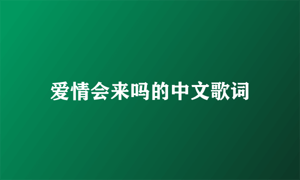 爱情会来吗的中文歌词