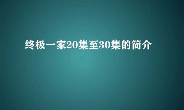 终极一家20集至30集的简介