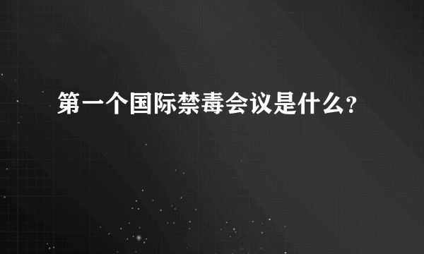 第一个国际禁毒会议是什么？