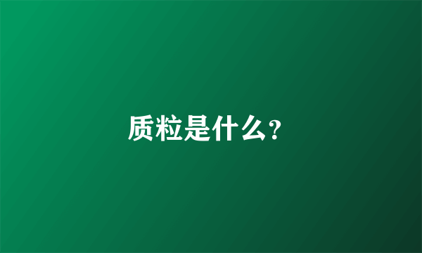 质粒是什么？