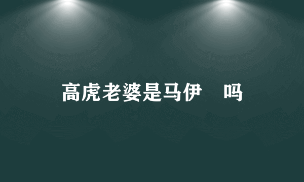 高虎老婆是马伊琍吗