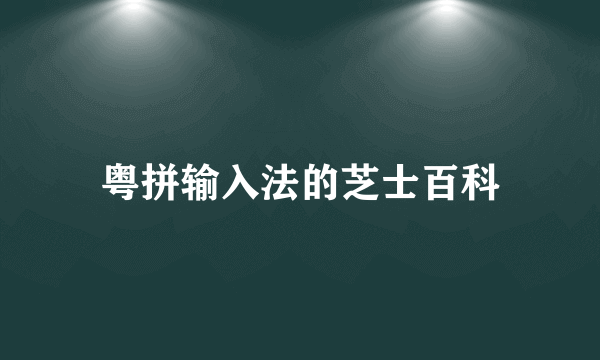 粤拼输入法的芝士百科