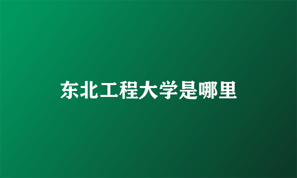 东北工程大学是哪里