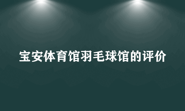 宝安体育馆羽毛球馆的评价