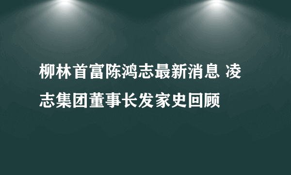 柳林首富陈鸿志最新消息 凌志集团董事长发家史回顾