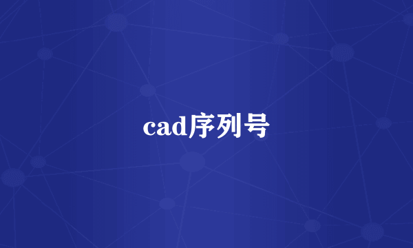 cad序列号