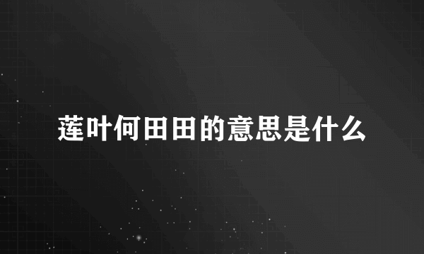 莲叶何田田的意思是什么