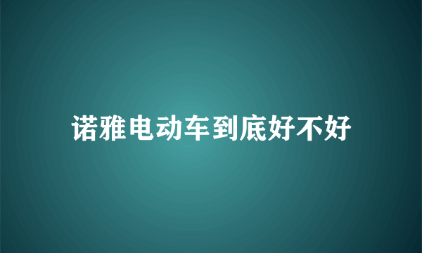 诺雅电动车到底好不好