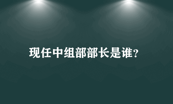 现任中组部部长是谁？