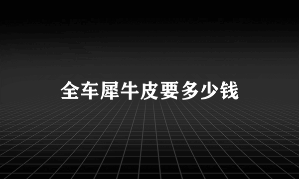 全车犀牛皮要多少钱