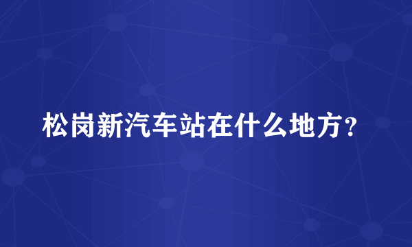 松岗新汽车站在什么地方？