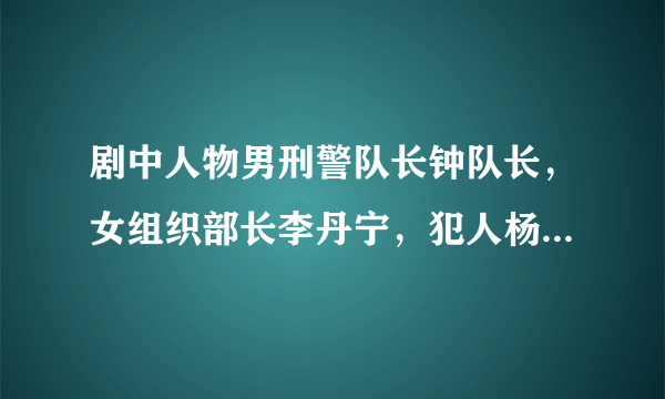 剧中人物男刑警队长钟队长，女组织部长李丹宁，犯人杨涛是什么电视剧？