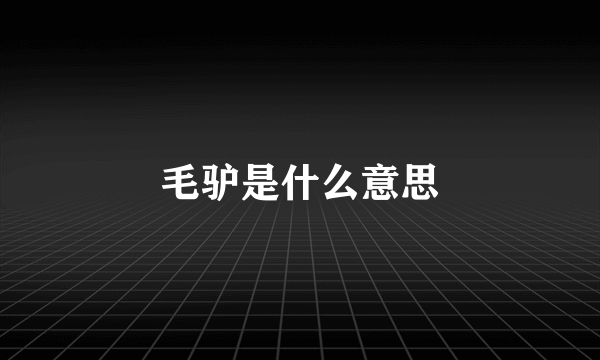 毛驴是什么意思