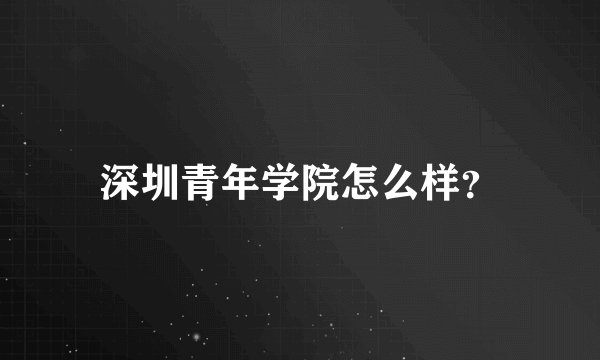 深圳青年学院怎么样？