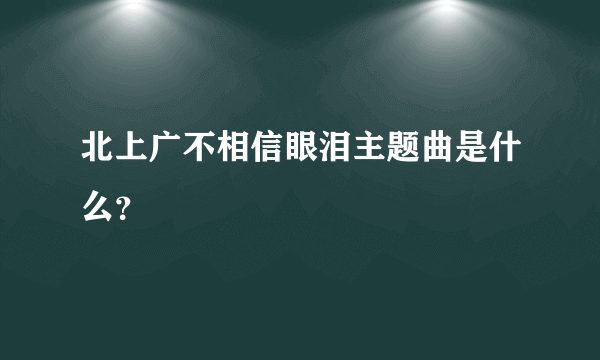 北上广不相信眼泪主题曲是什么？