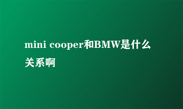 mini cooper和BMW是什么关系啊