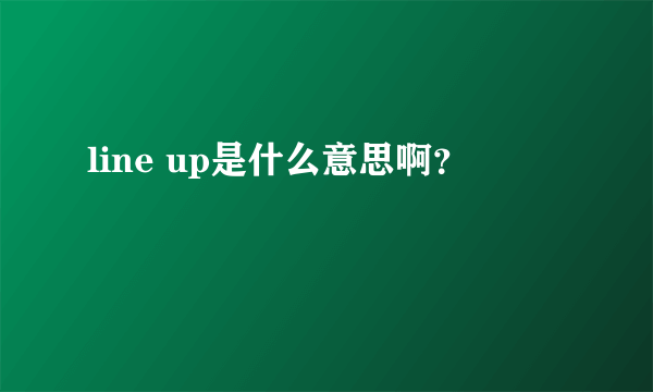 line up是什么意思啊？