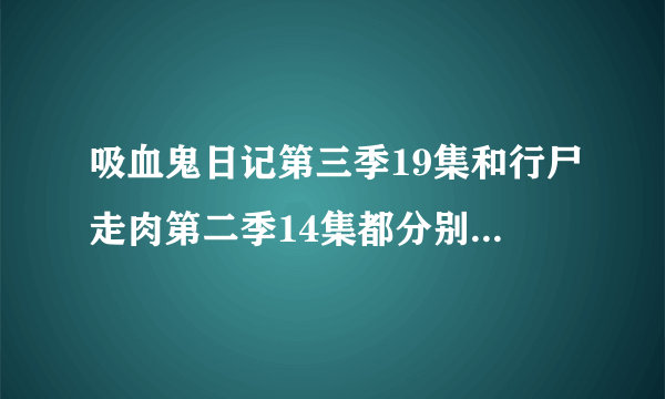 吸血鬼日记第三季19集和行尸走肉第二季14集都分别在什么时候回归？