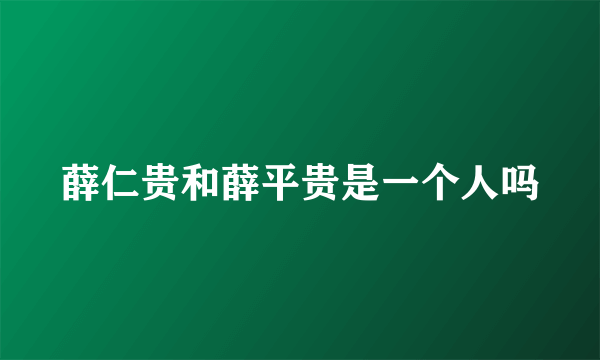 薛仁贵和薛平贵是一个人吗