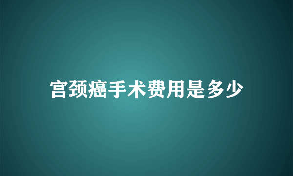 宫颈癌手术费用是多少